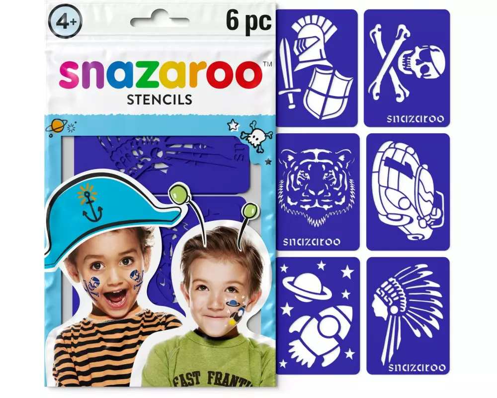 Snazaroo Zubehör Schablonen Jungen, 6 Stück