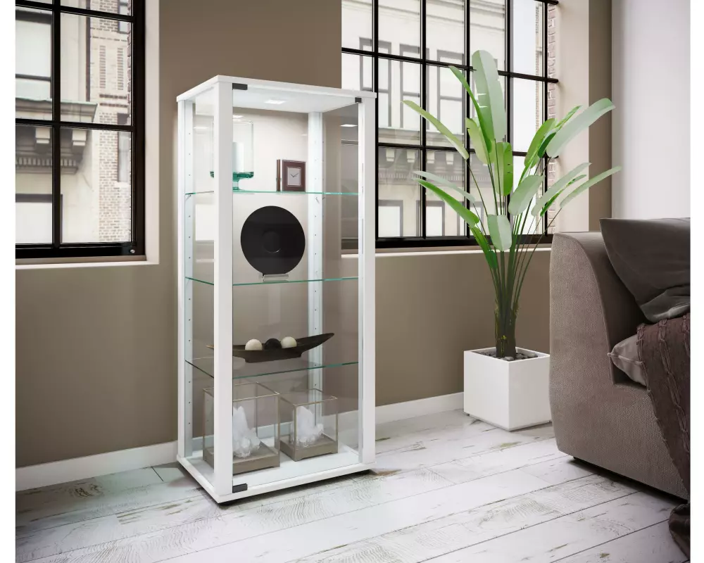 VCM Vitrine Kavisa M 50 x 115 cm, Weiss