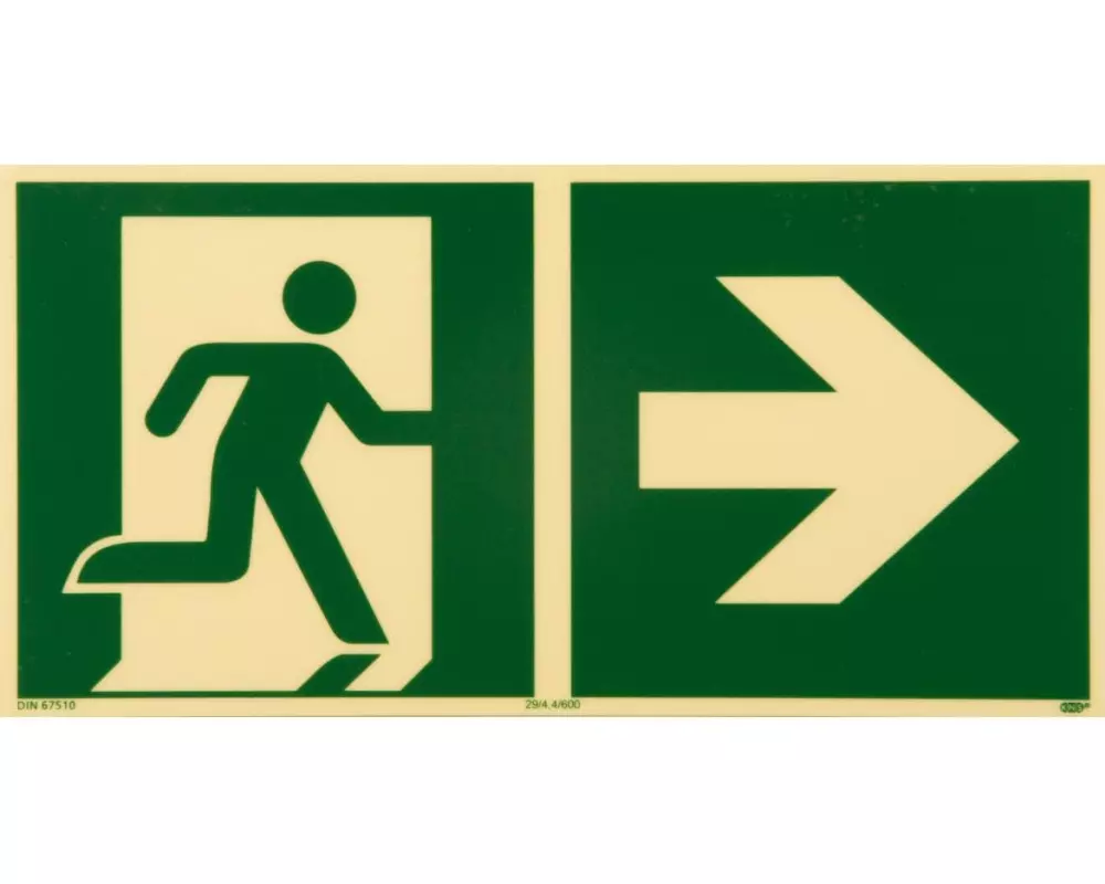P.R.O. Rettungsweg rechts – Piktogramm 150 x 300 mm