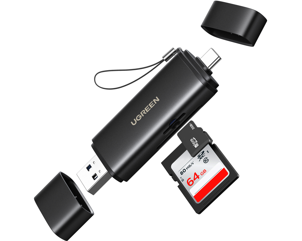 UGREEN Card Reader 2-in-1 65024 USB-C,USB-A,SD,TF (BB)
