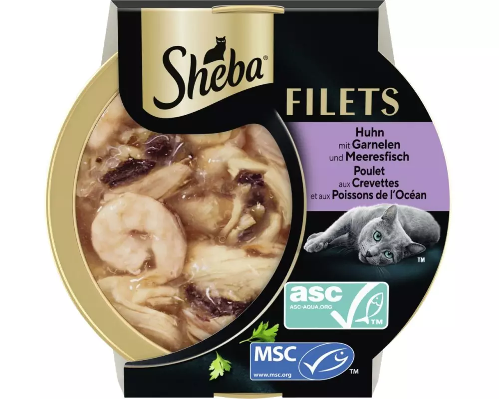 Sheba Filets Huhn mit Garnelen und Meeresfisch 32 x 60 g
