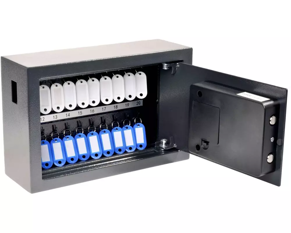 Pavo Schlüsselsafe Advanced 20 Haken, Grau