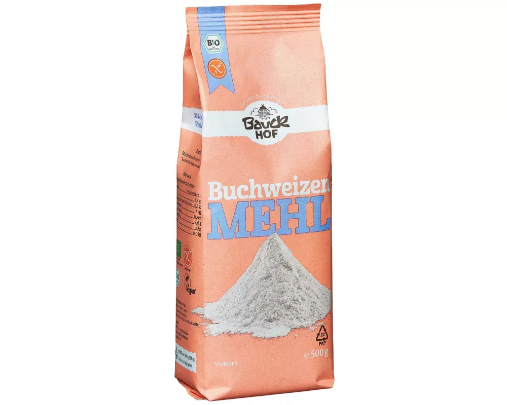 Bauck Mühle Bio Buchweizenmehl Vollkorn glutenfrei 500 g