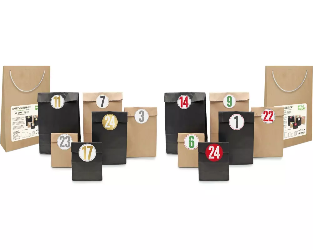 Braun + Company Adventskalender Set Pure, 24 Tüten, 48-teilig
