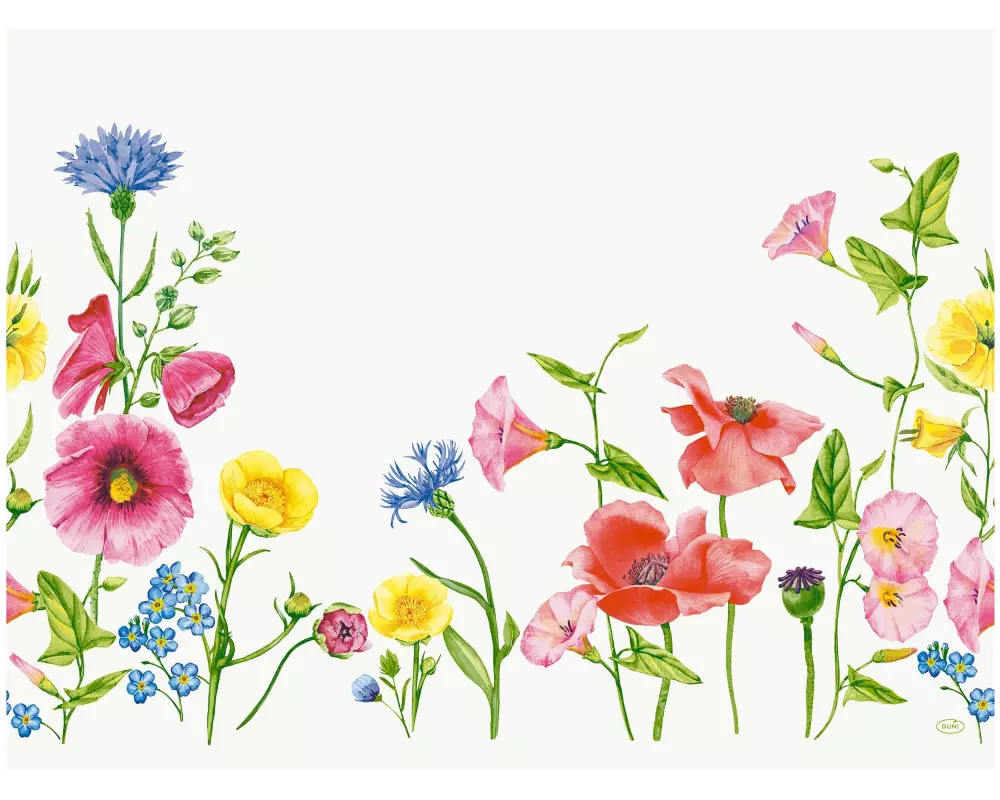 Duni Tischset Bio DC Flowy 100 Stück, 30 cm x 40 cm, Mehrfarbig