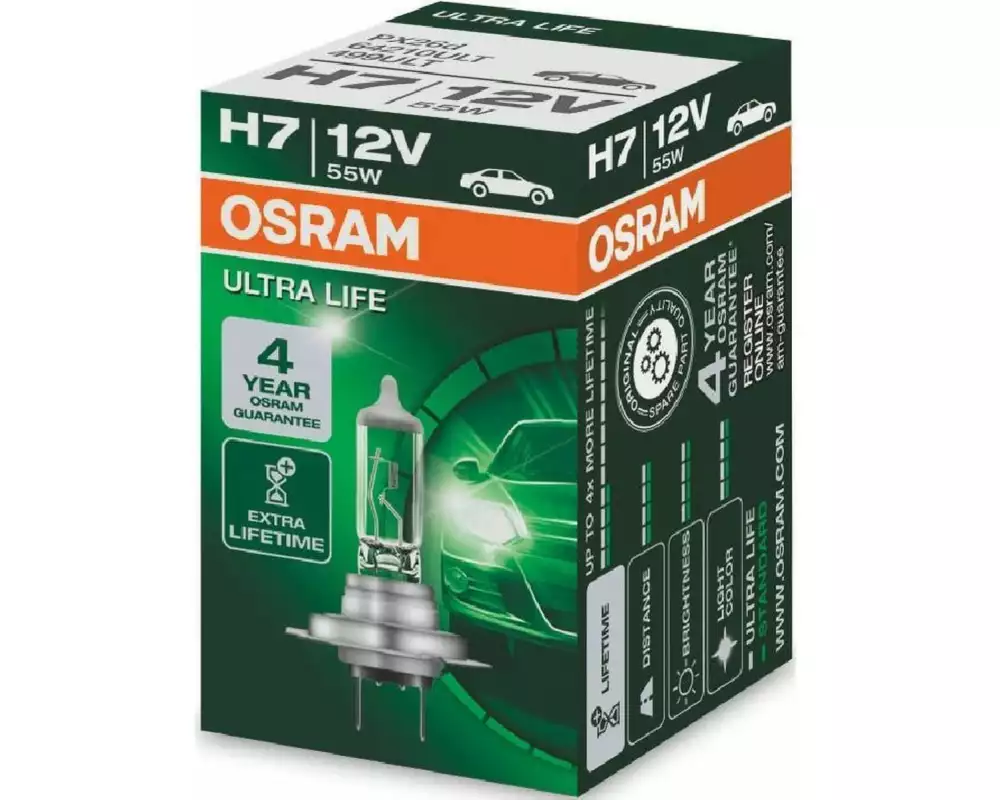 OSRAM Glühlampe H7 ULTRA LIFE 12V 55W PX26d PKW