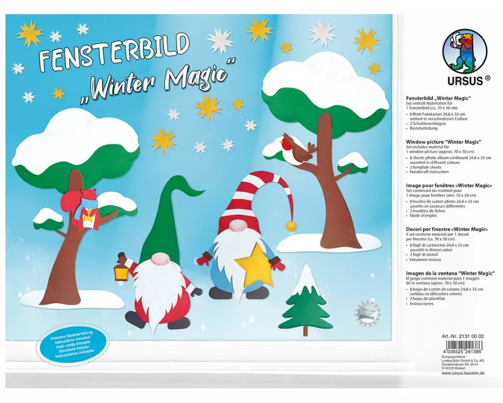 URSUS Fensterbild Winter Magic Wichtel