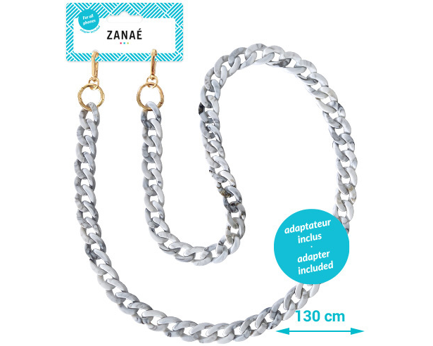 ZANAÉ Phone Necklace Turtle 17441 Mineral Winter grey