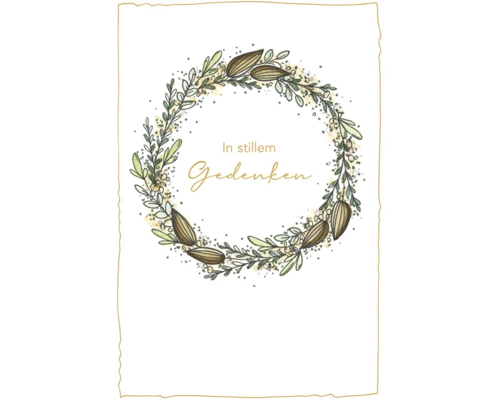 ABC Trauerkarte Blätterkranz B6