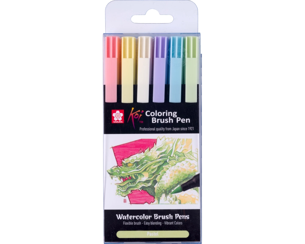 SAKURA Brush Pen Koi POXBR6G Pastel Set 6 Stück