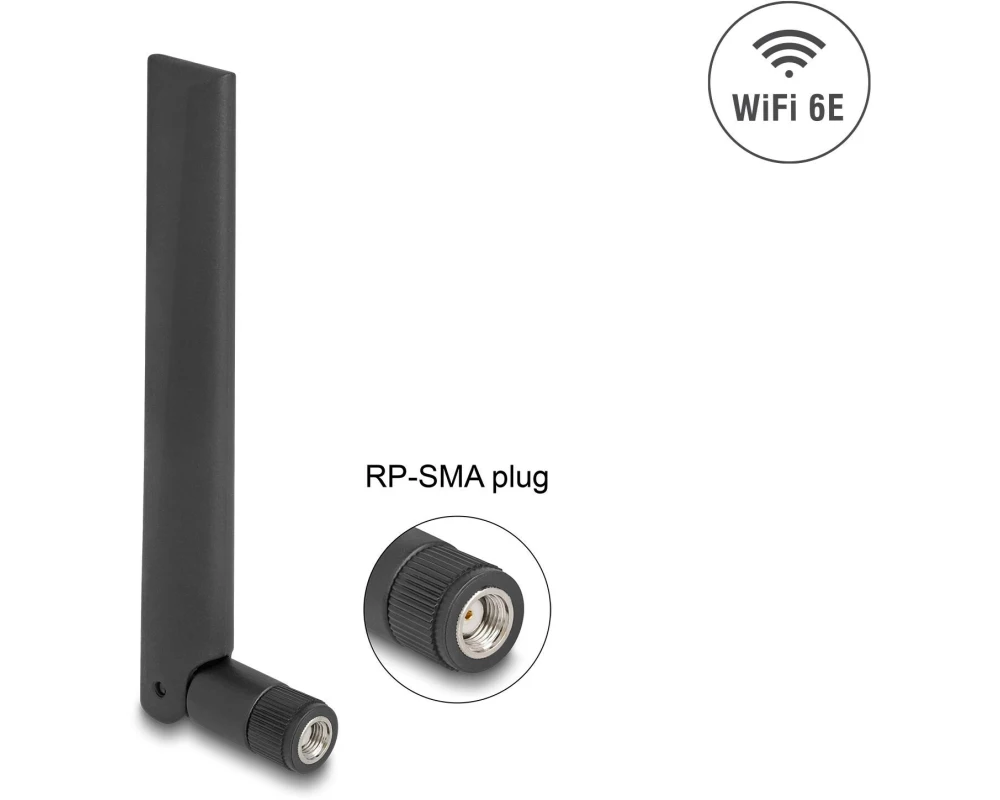 Delock WiFi 6E Antenne RP-SMA St 3 dBi RP-SMA 3 dBi Rundstrahl