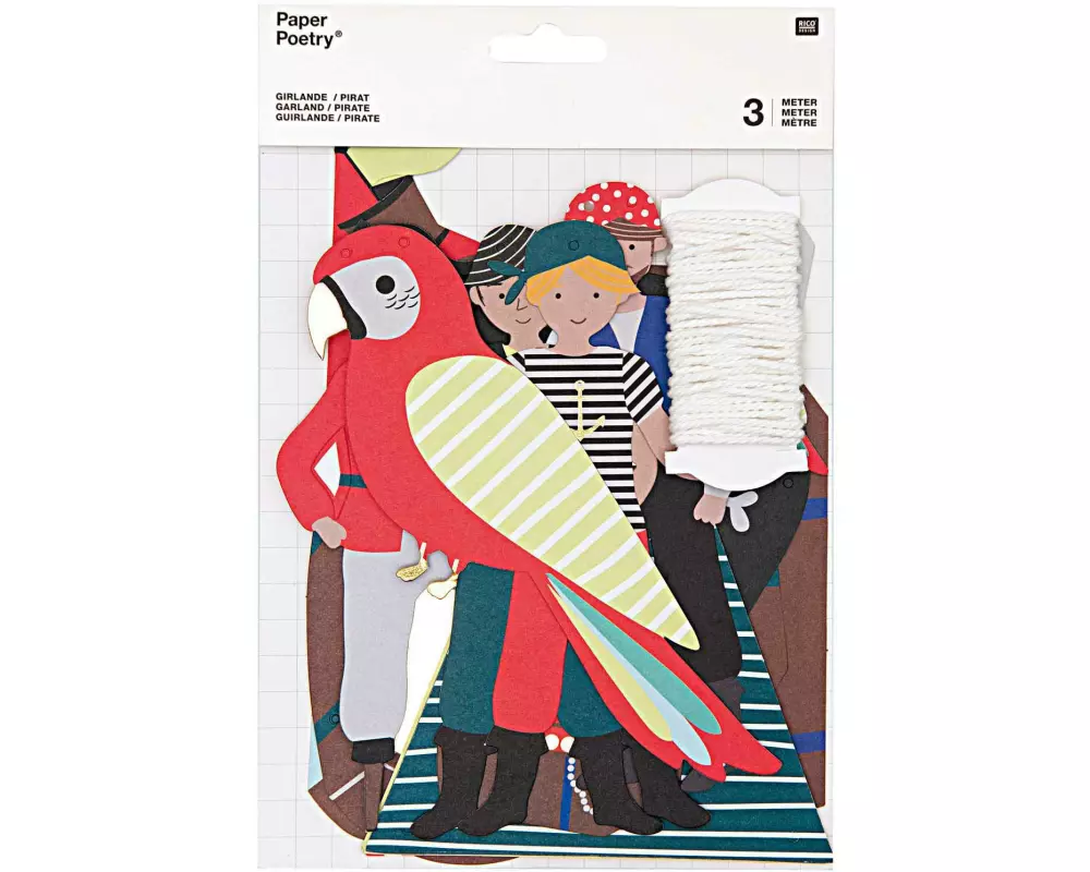Rico Design Girlande Piraten 3 m, Mehrfarbig