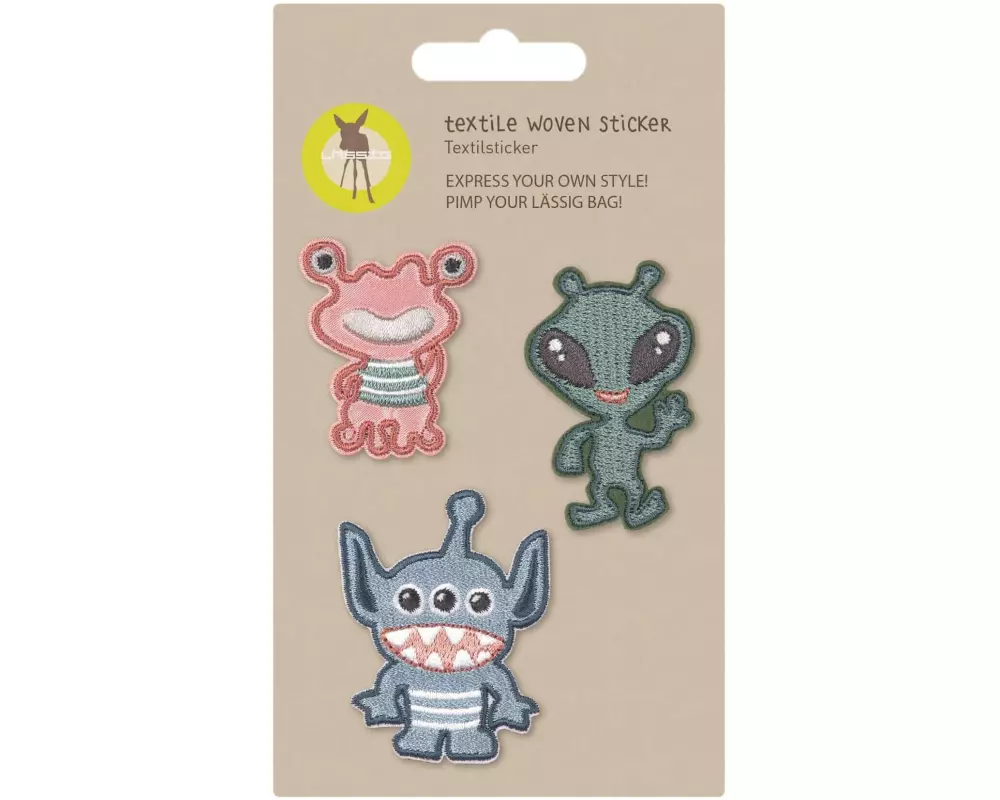 Lässig Aufbügelbild Monster 3 Stück