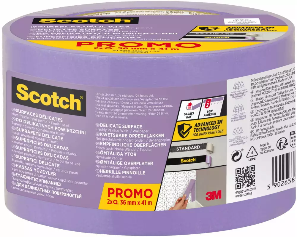 3M Malerabdeckband 36 mm x 41 m, Violett
