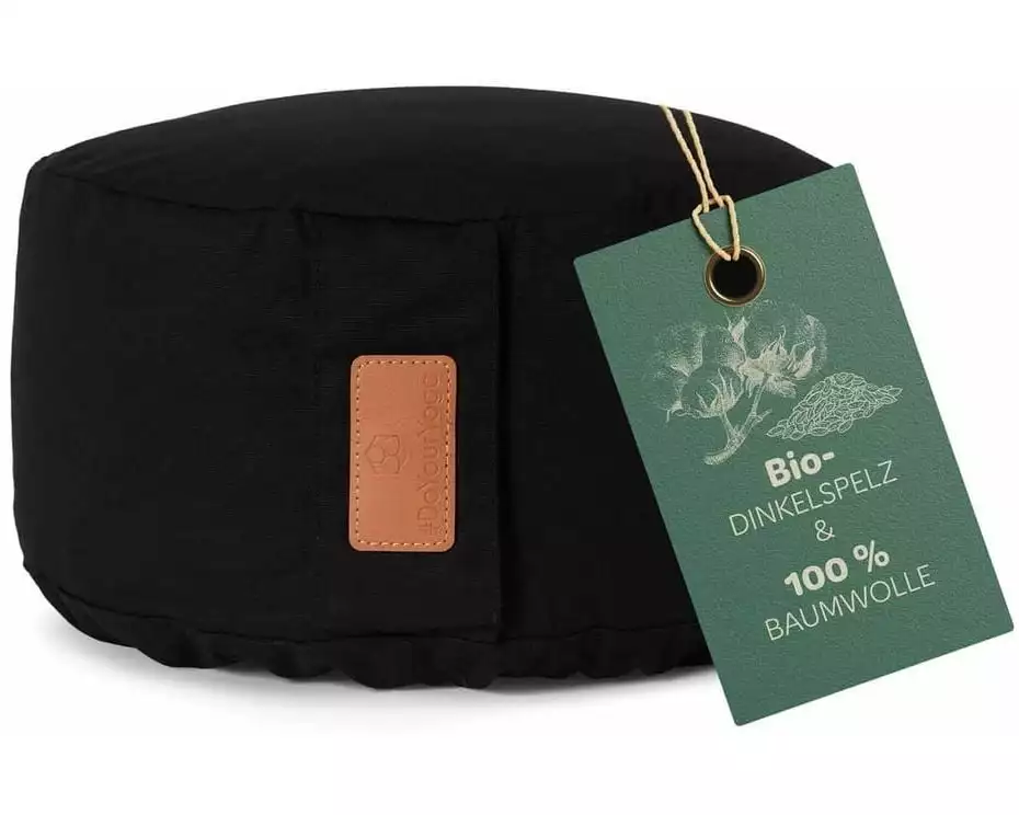 DoYourYoga Yoga-Kissen Vishnu Dinkelspelz, Schwarz