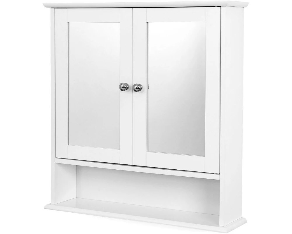 VASAGLE Spiegelkabinett, 56 x 13 x 58 cm, Weiss