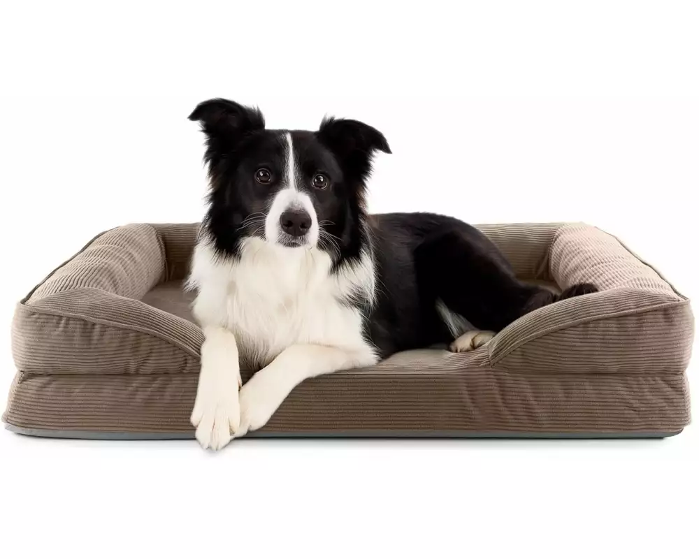 Lumaland Hundebett Indoor Cord M Hellbraun