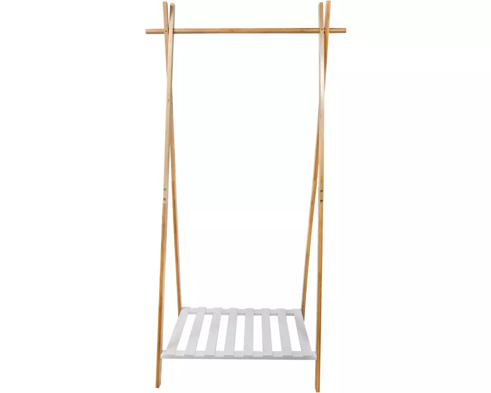 MSV Garderobenständer Mia 64 x 44 x 160.5 cm, Nature/Weiss