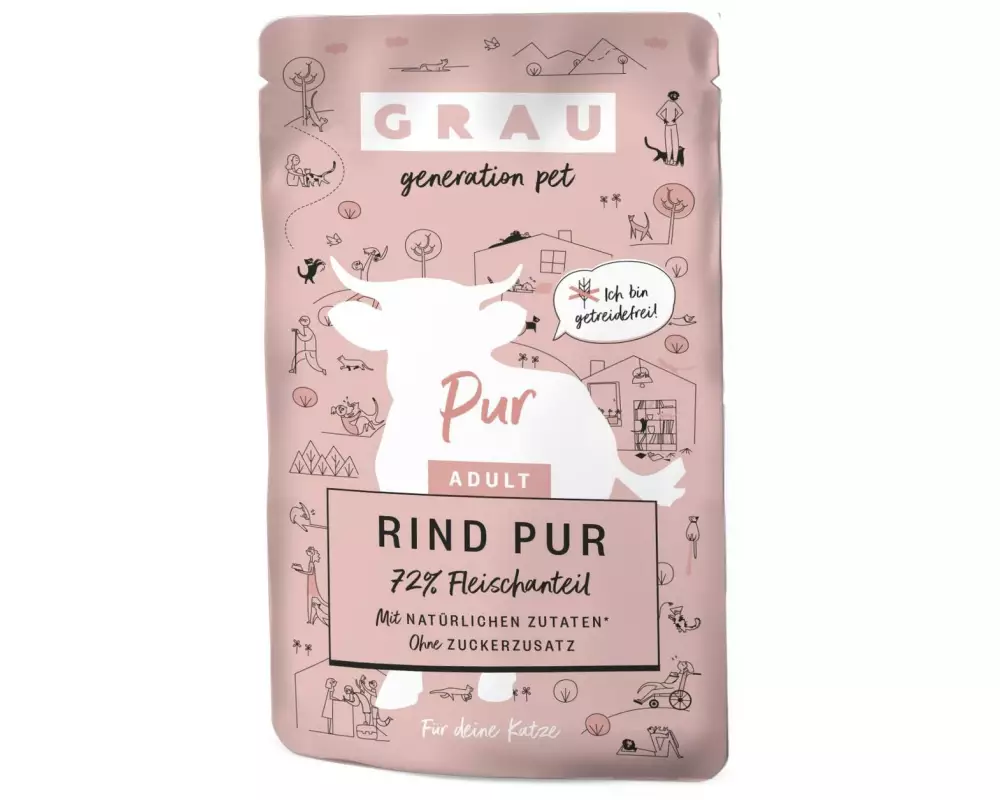 Grau Nassfutter Rind Pur 125 g