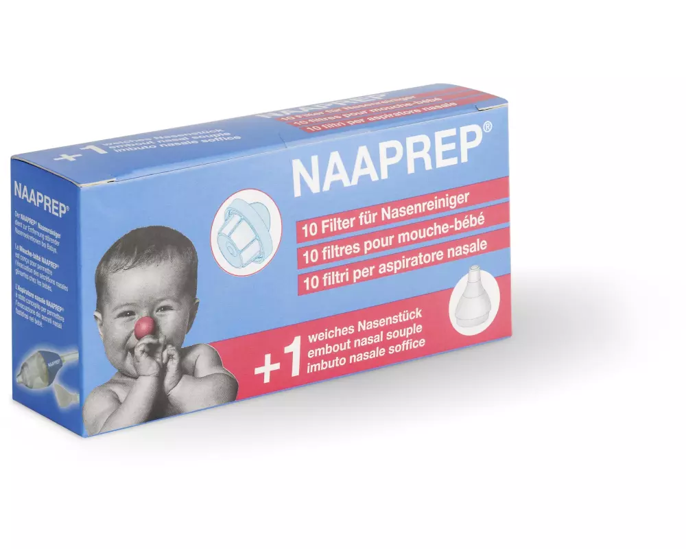 NAAPREP Ersatzfilter für Nasenreiniger 10 Stück + 1 Nasenstück