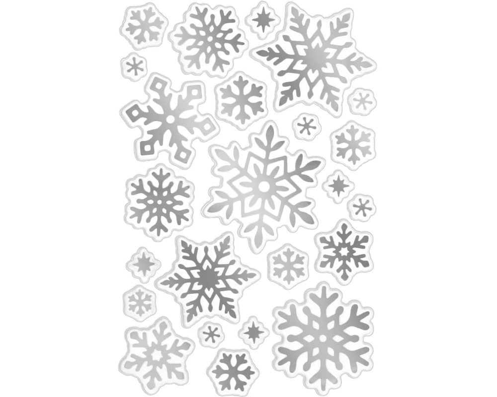 Braun + Company Weihnachtssticker Silver Crystals, Schneeflocken, 19x10.4cm