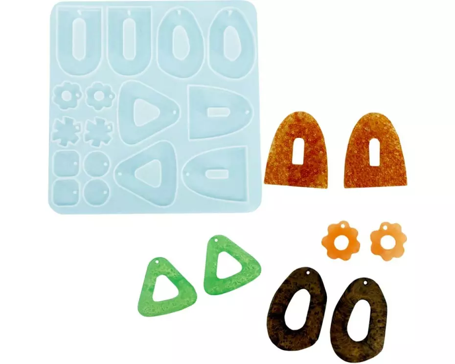 Reslin Giessform Silikon Ohrringe