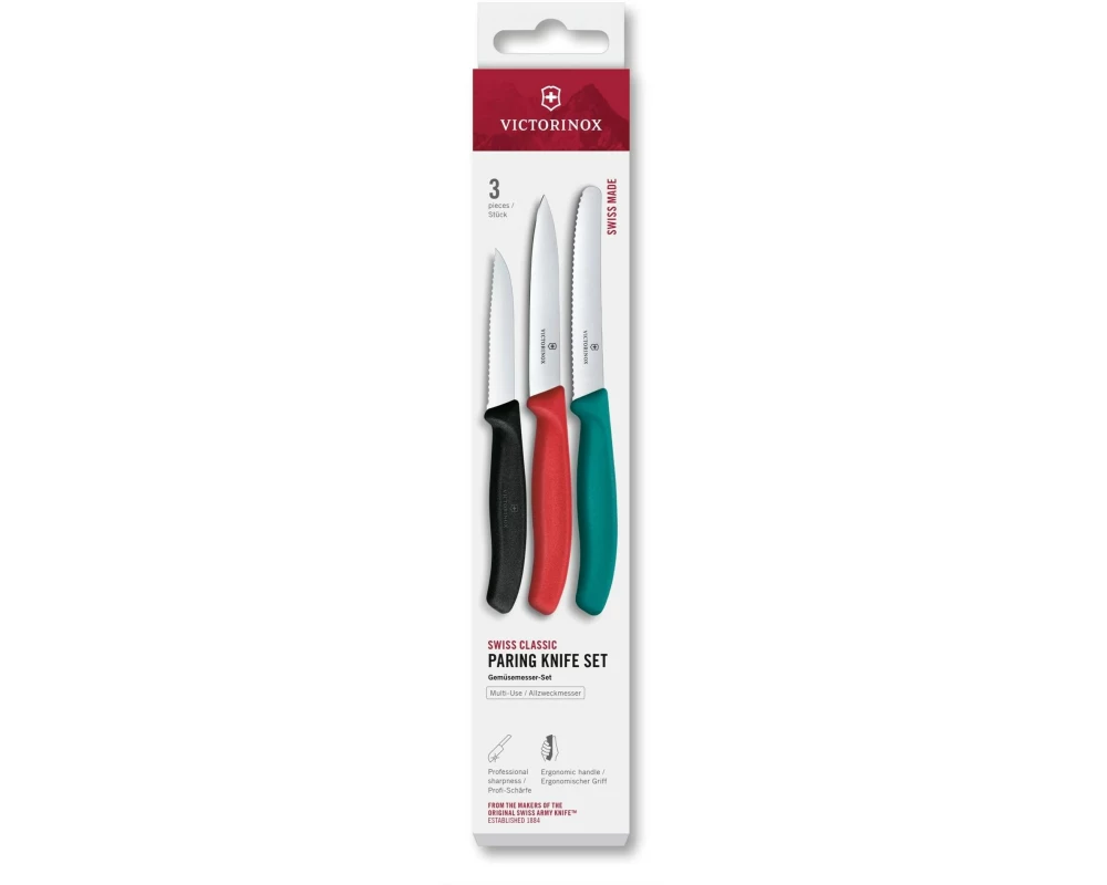 Victorinox Messer-Set Swiss Classic, Grün / Rot / Schwarz