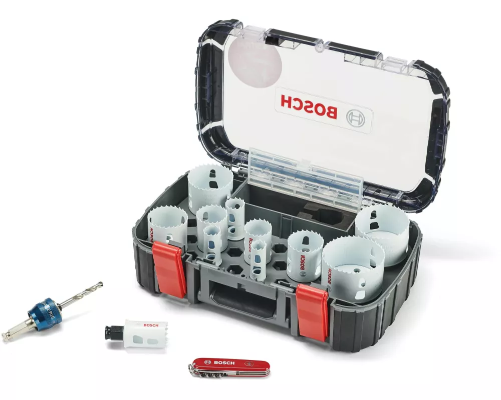 Bosch Professional Lochsägen-Set für Holz & Metall 14-teilig, + Taschenmesser