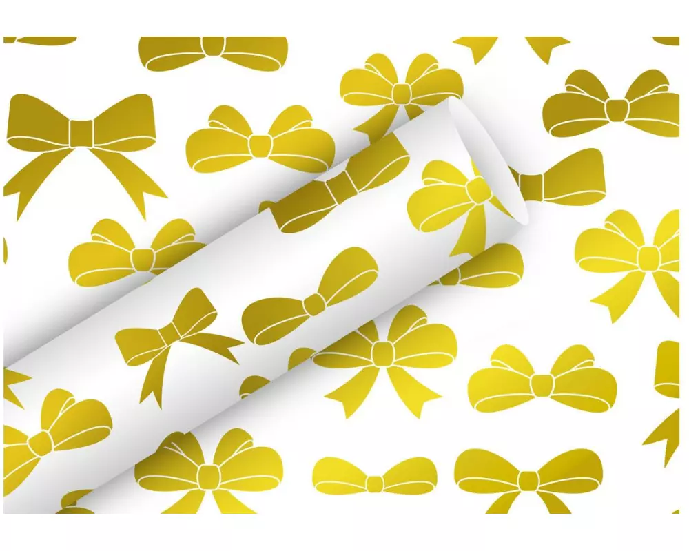 Braun + Company Geschenkpapier Schleifen, Gold, 1.5 m x 70 cm