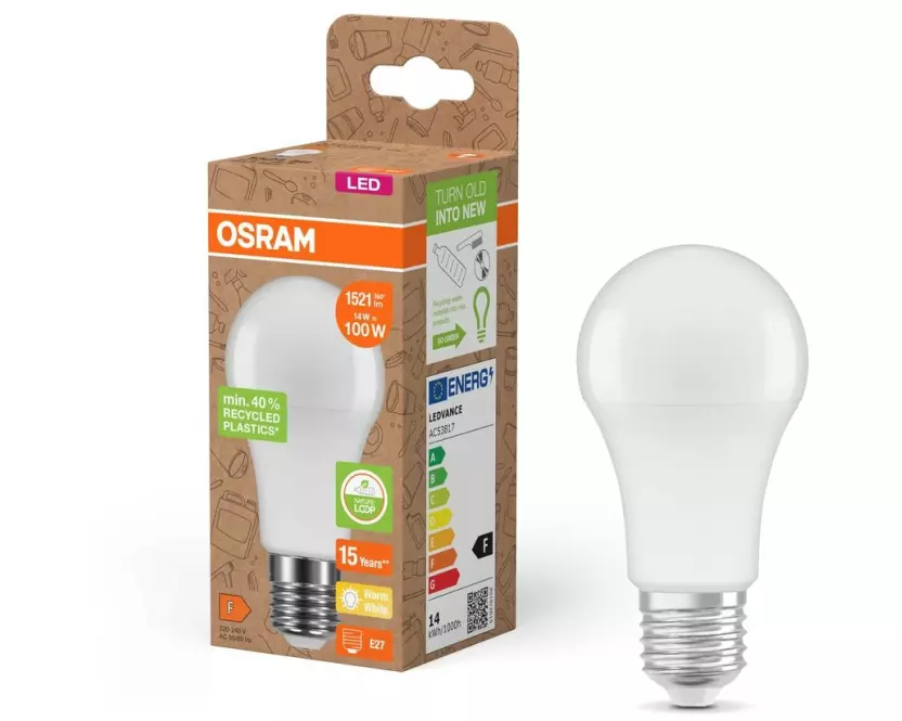 OSRAM LED PCR LAMPS WITH CLASSIC A 14W, E27, Warmweiss (WW)