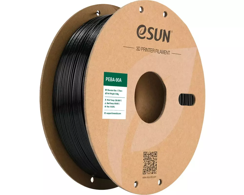 eSun Filament PEBA 90A Schwarz 1.75 mm 0.8 kg