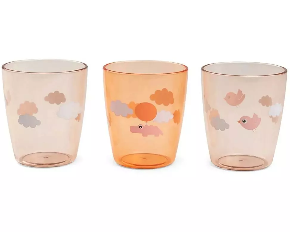 done by deer Kindertrinkglas Yummi mini 3er Set Happy Clouds Papaya