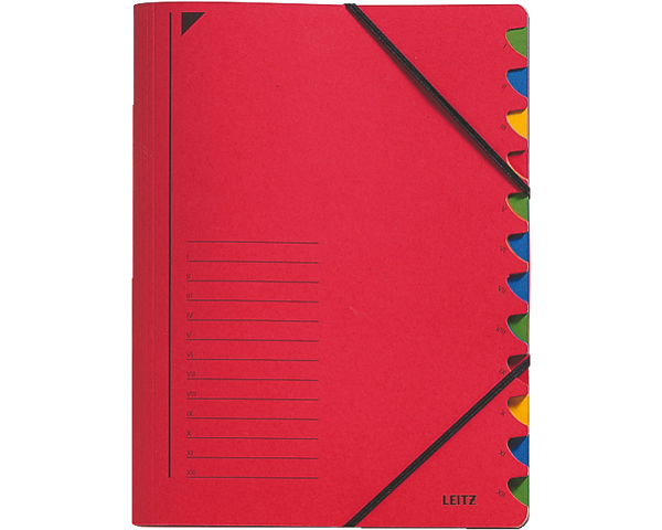 LEITZ Ordnungsmappe A4 39120025 rot 12 Fächer
