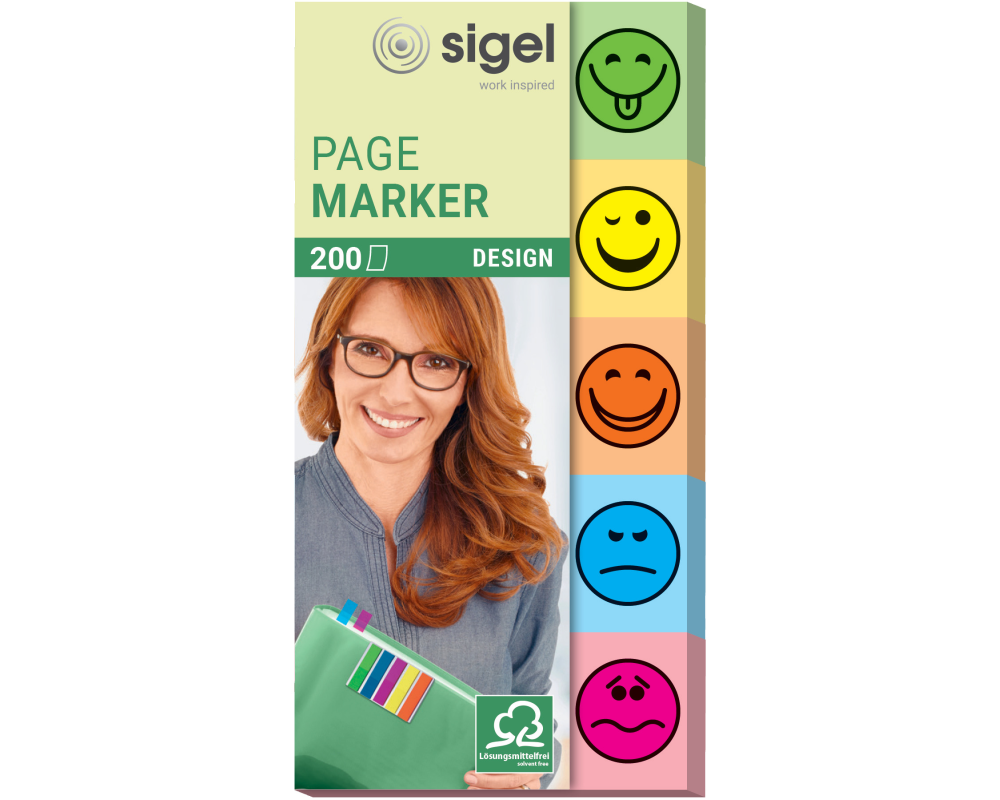 SIGEL Haftnotizen Design 20x50mm HN502 5 Motive 5 x 40 Streifen