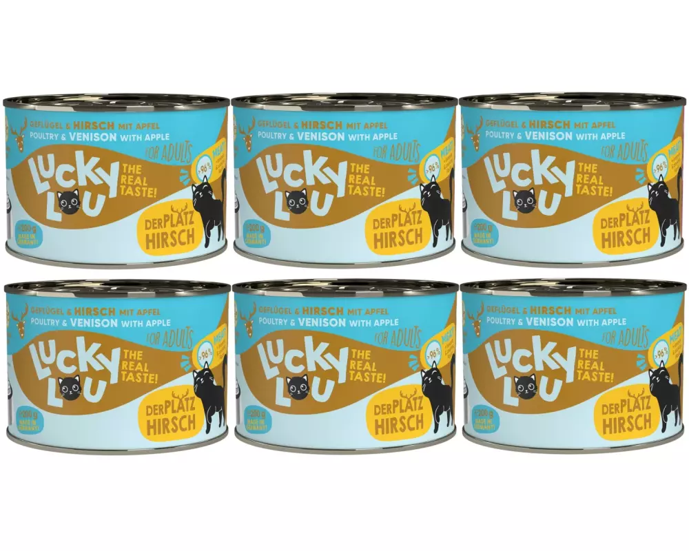 Lucky Lou Nassfutter Lifestage Adult Geflügel & Hirsch, 6 x 200 g