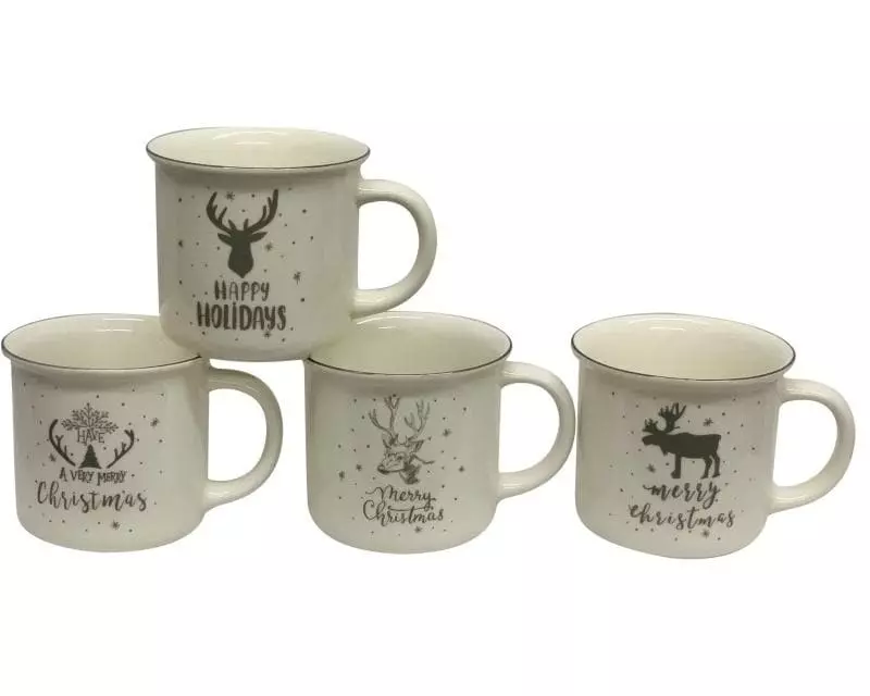 Dameco Tasse XMAS 355 ml, 4 Stück, Weiss