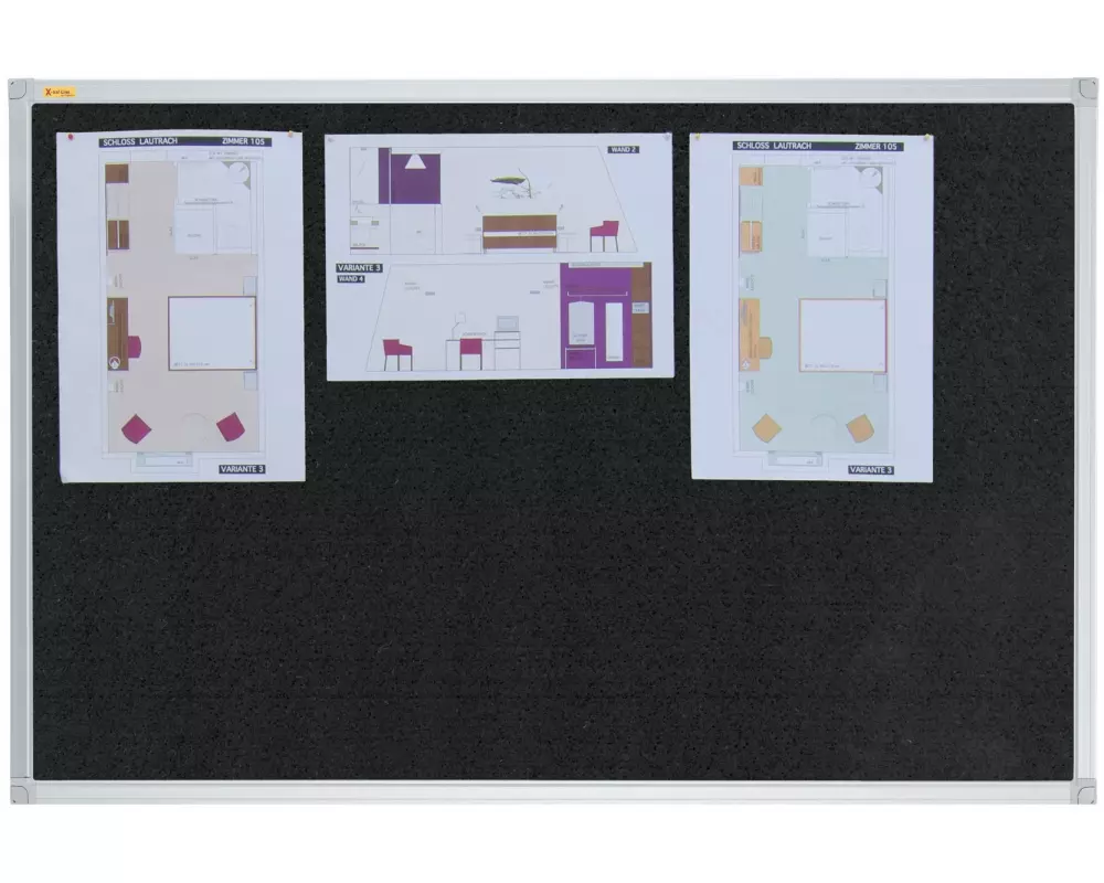 Franken Pinnwand X-tra!Line 45 cm x 60 cm, Schwarz