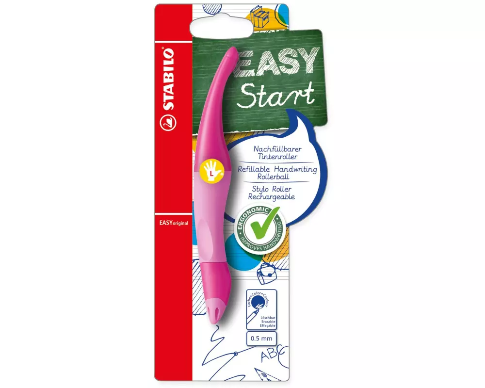 STABILO Rollerball Easy Start Linkshänder Pink