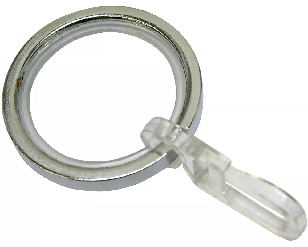 Gardinia Vorhangring mit Gleiteinlage Chrom, 10 Stück