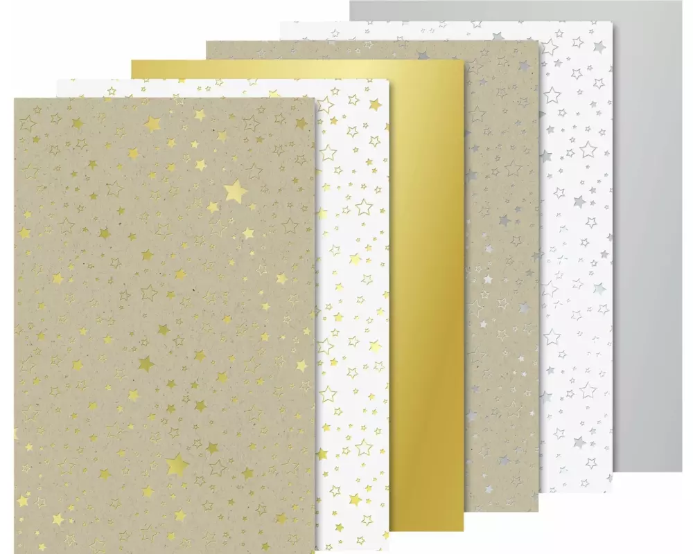 Heyda Bastelkarton Sterne A4, 220 g/m², 12 Blatt