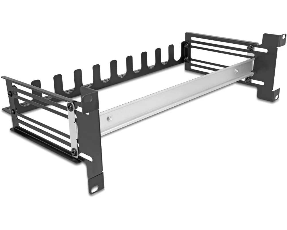Delock Schutzschalterleiste 3 HE Metall schwarz