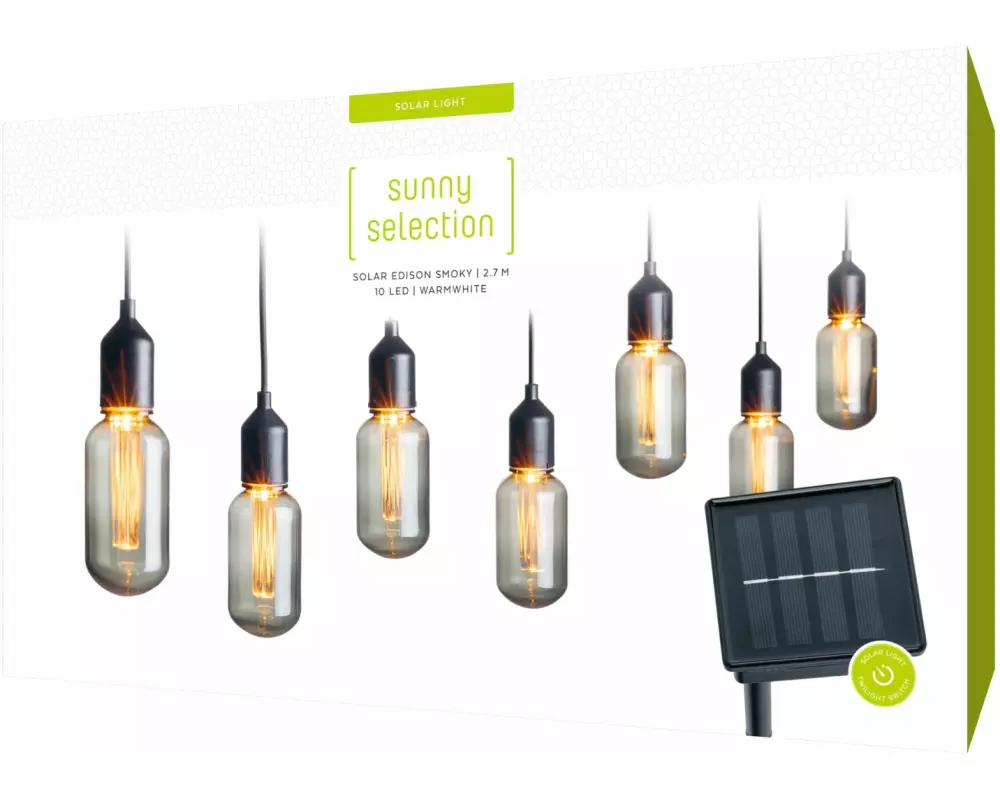 STT Lichterkette Solar Edison, 10 LEDs, 2.7m, Smoky