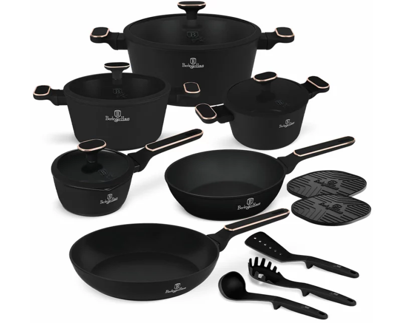 Berlinger Haus 15-teiliges Kochgeschirr-Set PRO Black Rose Collection
