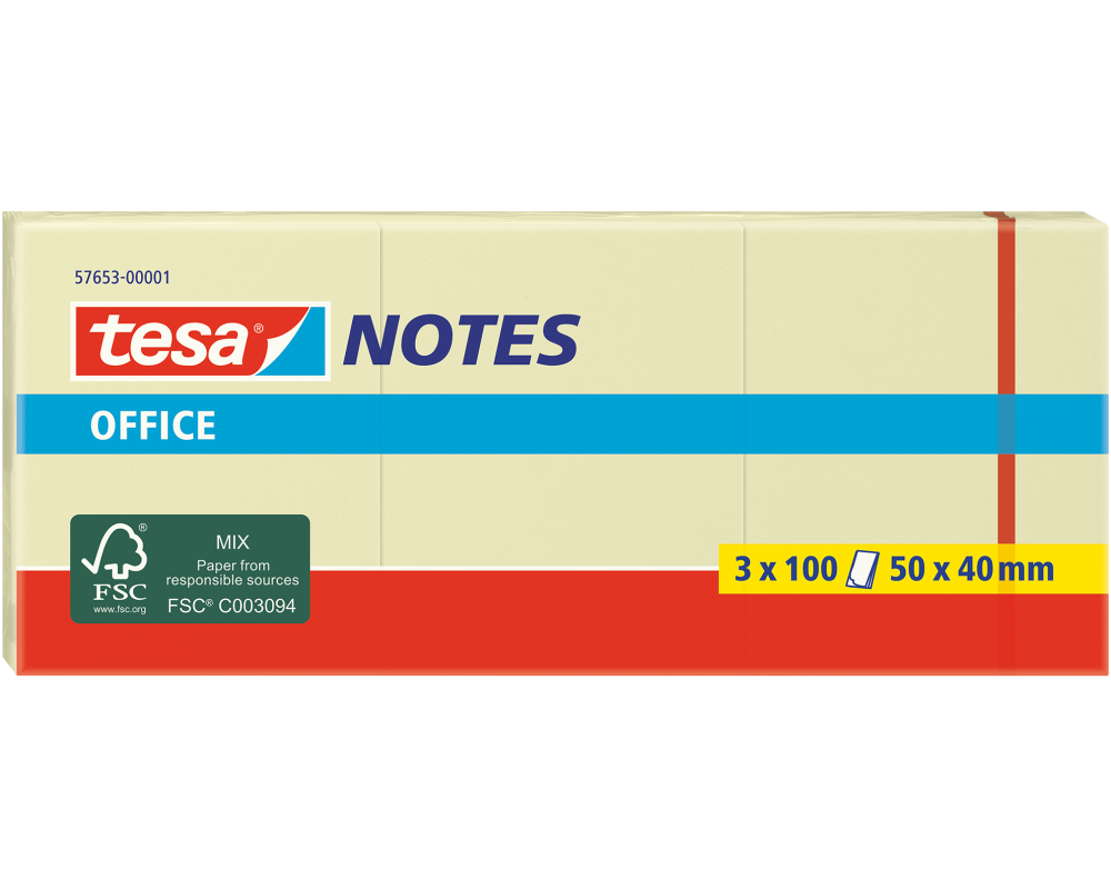 TESA Office Notes 40x50mm 576530000 gelb 3x100 Blatt