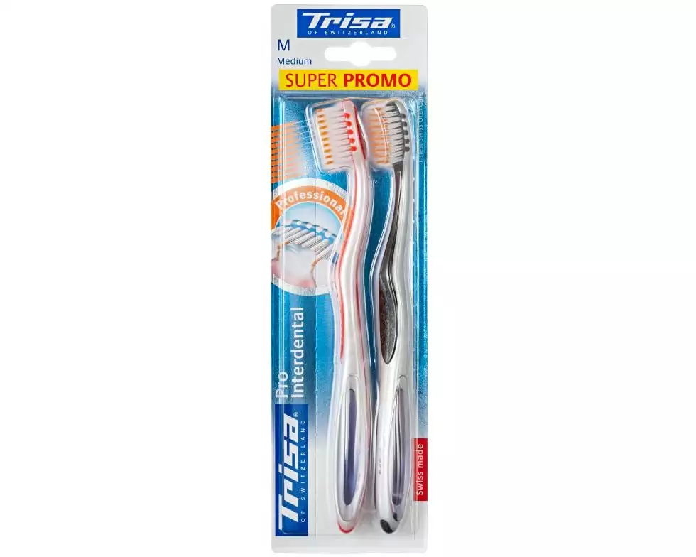 Trisa Handzahnbürste Pro Interdental medium duo, assortiert