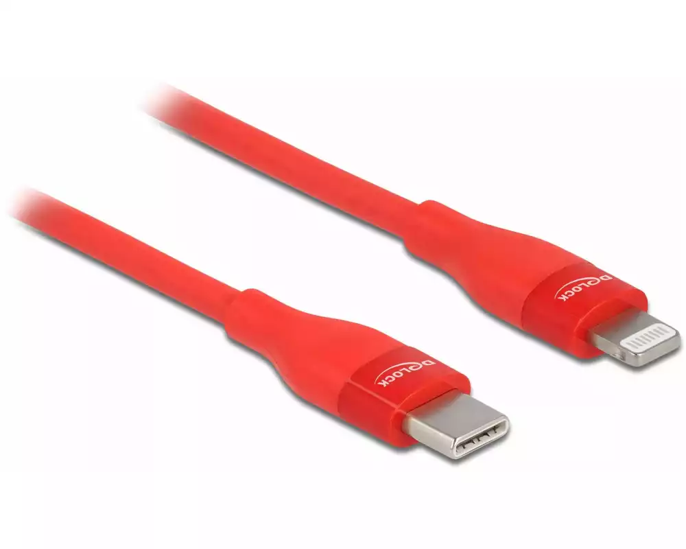Delock USB-Kabel USB-C - Lightning 2 m, Rot