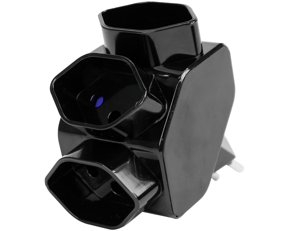 STEFFEN Mehrfachstecker sternförmig 14 9744 schwarz