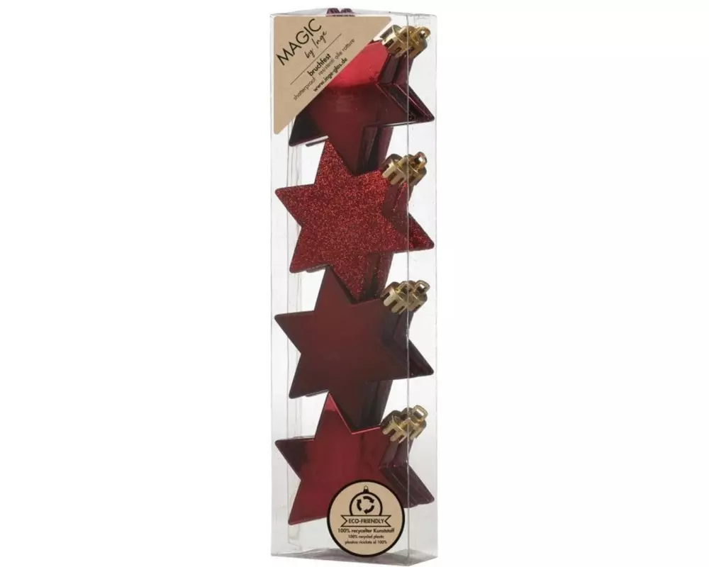 INGES CHRISTMAS DECOR Weihnachtsschmuck Stern 8 Stück, Rot
