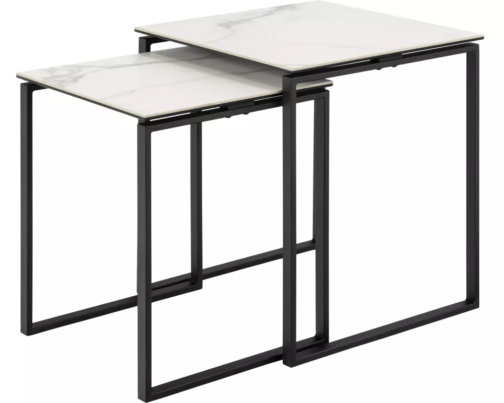AC Design Couchtisch Katrine 2er Set 43/50 x 50/55 cm, Weiss