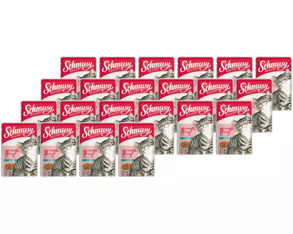 Schmusy Nassfutter Ragout Rind Sauce, 22 x 100 g